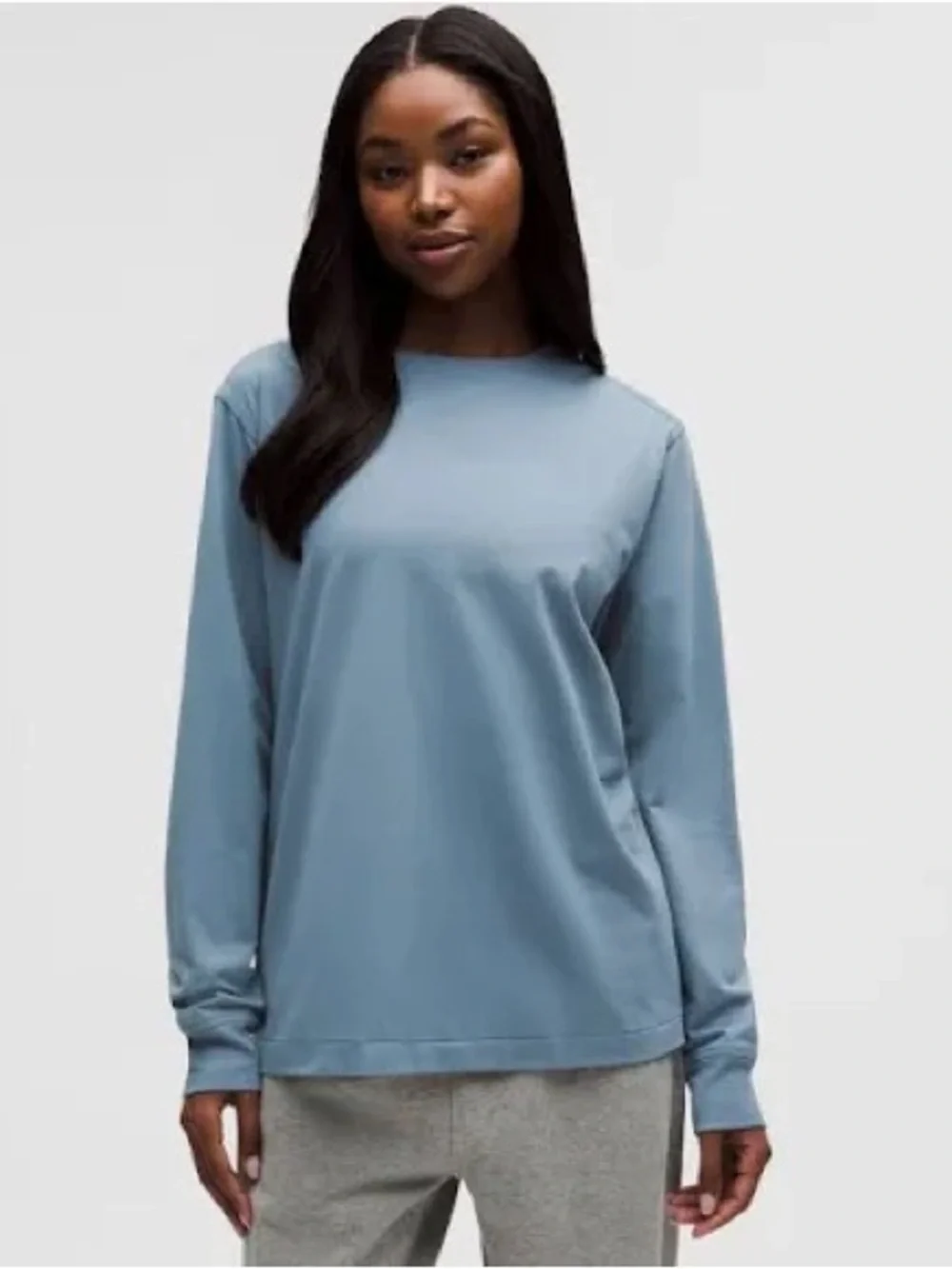 lululemon athletica Long Sleeve Crewneck Top in Dusty Blue